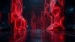 © afrdesign - Futuristic corridor with glowing red hexagonal light structures in a dark sci-fi environment.