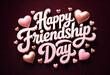 © MohammadAbdul - Beautiful happy friendship day greeting with shiny hearts and elegant typography design