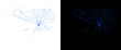 © Stocker BD - Intricate blue spider web on white and black backgrounds, delicate spiderweb texture set, ethereal cobweb design elements for spooky or nature concepts