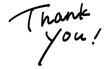© MDOMOR - Handwritten thank you text isolated on a white background for greeting cards and business appreciation message designs