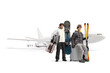 © Ljupco Smokovski - Men with snowboard and skis waiting for a flight
