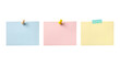 © GraphicsWorld - Colorful business-card-sized notes and cards pinned or taped up