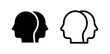 © liubomir118809 - Two human heads icon representing collaboration, communication or dual personality