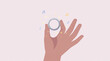 © rajab - Human hand holding a glowing musical ring symbolizing creative inspiration with surrounded floating musical