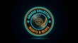 © Muhammad - Retro neon vinyl record emblem, Groove Collective Nights and Beats circular logo, glowing music disc sign with turntable needle and stars