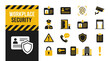 © Rama - Workplace Security Safety Icons Set Featuring Surveillance Identification And Access Control Equipment For Corporate Protection Systems