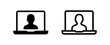 © liubomir118809 - Laptop with user profile icon for online account, video conference, and remote work