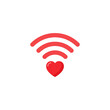 © IconicX - Red heart wifi signal icon online love concept transparent PNG icons