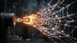 © FryArt - Glowing molten metal casting into web structure