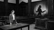 © Dwi - Lawyer Standing in Courtroom with Shadow of Assertive Figure
