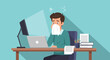 © Claudie - Office Worker Suffering From Illness While Working With Computer And Dealing With Issues