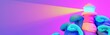 © jannik27s - 3D lighthouse illustration with neon colors. Vibrant digital art of a glowing coastal beacon.