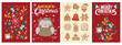 © An - Merry Christmas 2026 Poster Set of 4, Xmas Wall Art Festice Holiday Decor, Christmas Digital Download, Christmas Poster set of 4. ector trendy abstract illustrations of holiday card with forest, santa