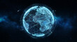 © Nutthaphoom - Digital earth hologram with global network glowing in space Generative AI