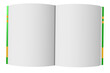 © massimo_g - PNG. Trasparente. Libro aperto con pagine bianche su sfondo bianco..