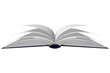 © massimo_g - PNG. Trasparente. Libro aperto con pagine bianche su sfondo trasparente.