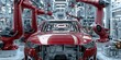 © Ilja - Advanced Automated Manufacturing Process of Red Car Bodies Using Robotic Arms in Production Plant