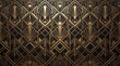 © aiin en - Luxury art deco background with golden geometric patterns on black