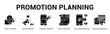 © pinky - Promotion Planning web banner icon concept,  with Product Promotion, Brand Awareness, Influencer Marketing, Content Marketing, Social Media Marketing, Campaig.