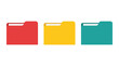 © IconNexa - Set of three colorful flat design office document folders isolated on a white background