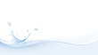 © Pria Tampan - Blue water splash with rippling wave motion and droplets isolated on white minimalist background