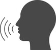 © Ayesha - Silhouette of a Person Speaking with Sound Waves Illustration Featuring Communication, Voice, Icon with Design and Vector
