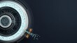 © TFU - Sophisticated circular processor mechanism featuring intricate circuitry patterns and a protected data stream passing through a security shield.