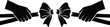 © MDGOLAP - Black silhouette of hands pulling and tearing apart a wrapped ribbon bow on white background