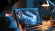 © pisan thailand - Close up of a rotating three dimensional dental scan model with layered depth and atmospheric lighting, healthcare and patient care concept