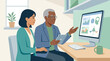 © Beauty Studio - Professional business colleagues collaborating on data analysis project in modern office environment. EPS Editable. Vector Illustrations.