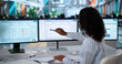 © Andrey Popov - Young African American Lawyer Uses Digital Dashboard