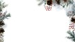 © Adi - Winter holiday border with pine cones and red berries on white background