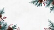 © Adi - Festive holiday background with pine branches and red berries