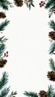 © Adi - Festive Christmas border with pine cones and evergreen branches