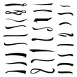 © Shaidul - Collection of hand-drawn black ink brush strokes, decorative underlines, and calligraphic swashes isolated on a white background