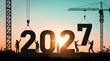 © Btc - Concept of building the future and teamwork for upcoming year 2027