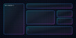 © AMJAD - Neon cyberpunk ui frame elements with glowing blue and purple borders on a dark background