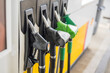 © Inga - Corby, Northamptonshire, UK - August 2, 2026: fuel pumps offering diesel and petrol at a Shell petrol station in Corby, Northamptonshire, England, UK