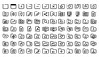 © MD. Moniruzzaman - Folder outline icon pack with file organization cloud storage security and office management vector set