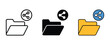 © ARIF AHMED 02 - Shared Folder Icons Featuring File Distribution, Cloud Network, Document Exchange, Data Sharing, and Collaboration Symbols for Editable Vector Illustration