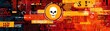 © AGI Studio - A digital abstract artwork featuring a skull icon in the center, surrounded by complex circuit-like patterns in vibrant red, orange, and yellow hues.