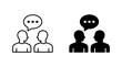 © Irtiko - Minimalist vector graphic illustration showing two people having conversation bubbles icon