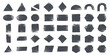 © GraphixEra - Set of various black hand drawn geometric shapes including triangles circles squares and rectangles for design