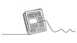 © Joya - Continuous single line drawing of a folded newspaper with news headline isolated on a white background Vector, illustration