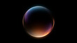 © Mariia - Glowing glass orb with blue and orange gradient light on black background. Abstract energy sphere concept, futuristic energy cores, or atmospheric planetary