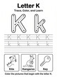 © Nazar - Educational Letter K Tracing, Writing, and Coloring Worksheet for Kids