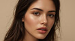 © siraphol - Glossy hair beauty portrait close up with warm skin glow and soft expression
