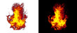 © Design Hub - Two flames against a black background showcasing vibrant orange and yellow hues with dynamic flickering shapes