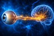 © umair - Human eye connected to a glowing brain. Visual representation of neural perception.