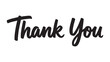 © Prosun Design - Black hand-drawn thank you script isolated on white background